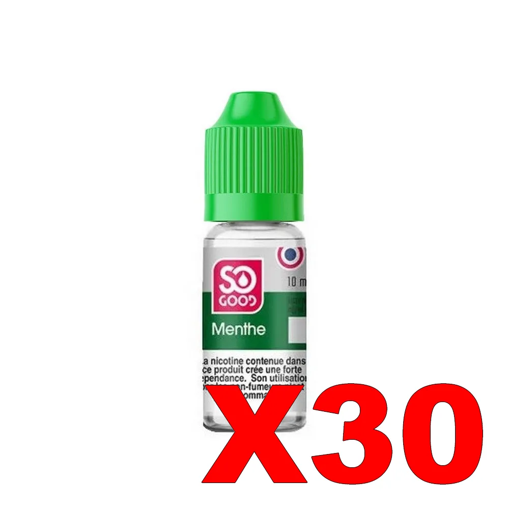 E-LIQUIDE SO-GOOD 10ML 50-50 MENTHE X30 2 E LIQUIDE SO GOOD 10ML 50 50 MENTHE X30 Taux de nicotine 3