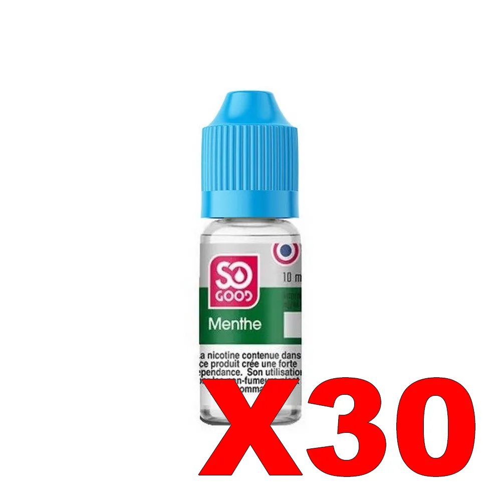 E-LIQUIDE SO-GOOD 10ML 50-50 MENTHE X30 3 E LIQUIDE SO GOOD 10ML 50 50 MENTHE X30 Taux de nicotine 6
