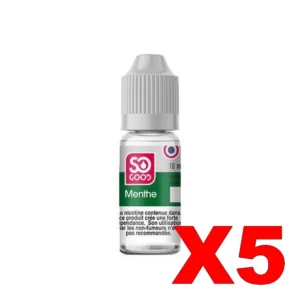 E LIQUIDE SO GOOD 10ML 50 50 MENTHE X5 Taux de nicotine 0