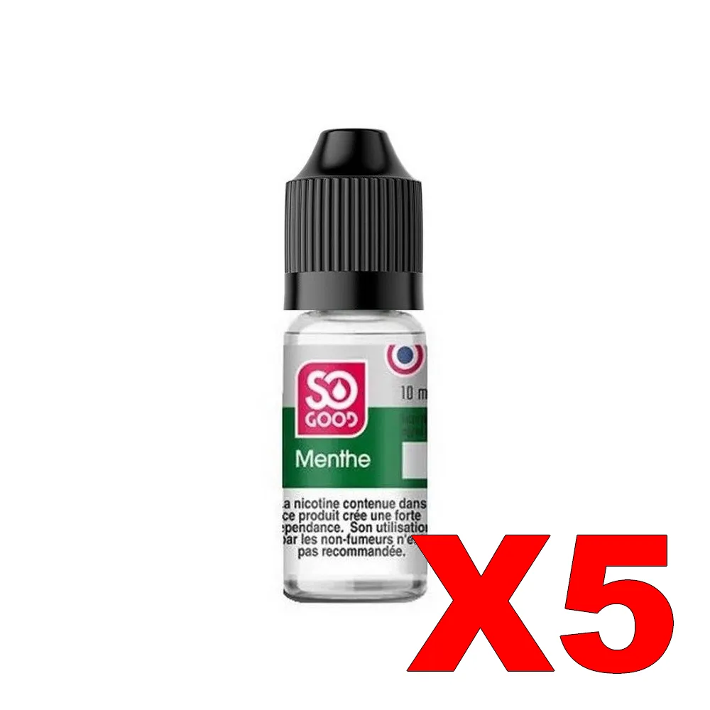 E-LIQUIDE SO-GOOD 10ML 50-50 MENTHE X5 5 E LIQUIDE SO GOOD 10ML 50 50 MENTHE X5 Taux de nicotine 16