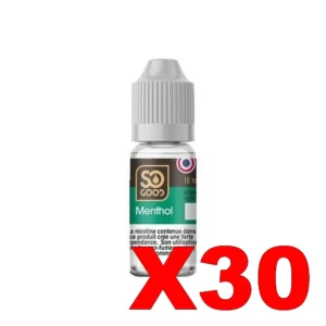 E LIQUIDE SO GOOD 10ML 50 50 MENTHOL X30 Taux de nicotine 0
