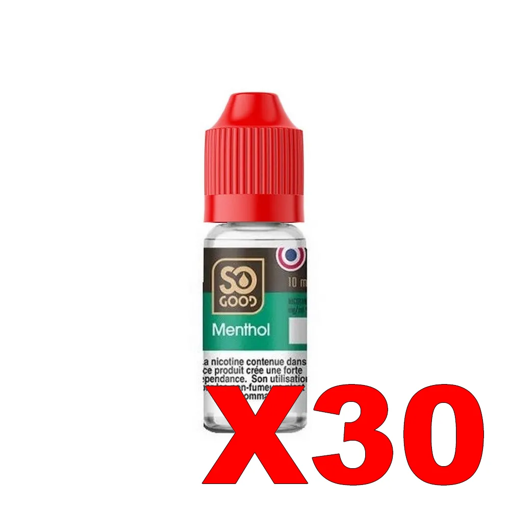 E-LIQUIDE SO-GOOD 10ML 50-50 MENTHOL X30 4 E LIQUIDE SO GOOD 10ML 50 50 MENTHOL X30 Taux de nicotine 11