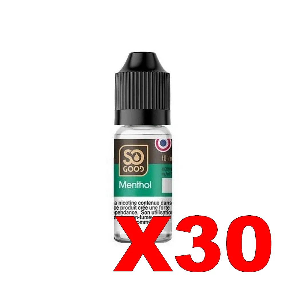 E-LIQUIDE SO-GOOD 10ML 50-50 MENTHOL X30 5 E LIQUIDE SO GOOD 10ML 50 50 MENTHOL X30 Taux de nicotine 16