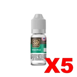 E LIQUIDE SO GOOD 10ML 50 50 MENTHOL X5 Taux de nicotine 0