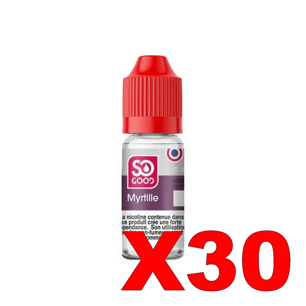 E-LIQUIDE SO-GOOD 10ML 50-50 MYRTILLE X30 4 E LIQUIDE SO GOOD 10ML 50 50 MYRTILLE X30 Taux de nicotine 11