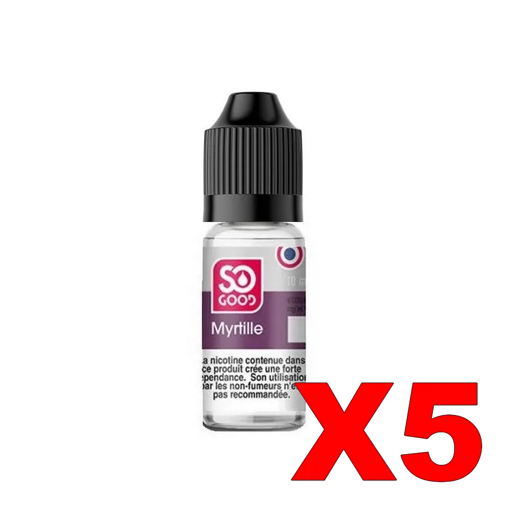 E-LIQUIDE SO-GOOD 10ML 50-50 MYRTILLE X5 5 E LIQUIDE SO GOOD 10ML 50 50 MYRTILLE X5 Taux de nicotine 16
