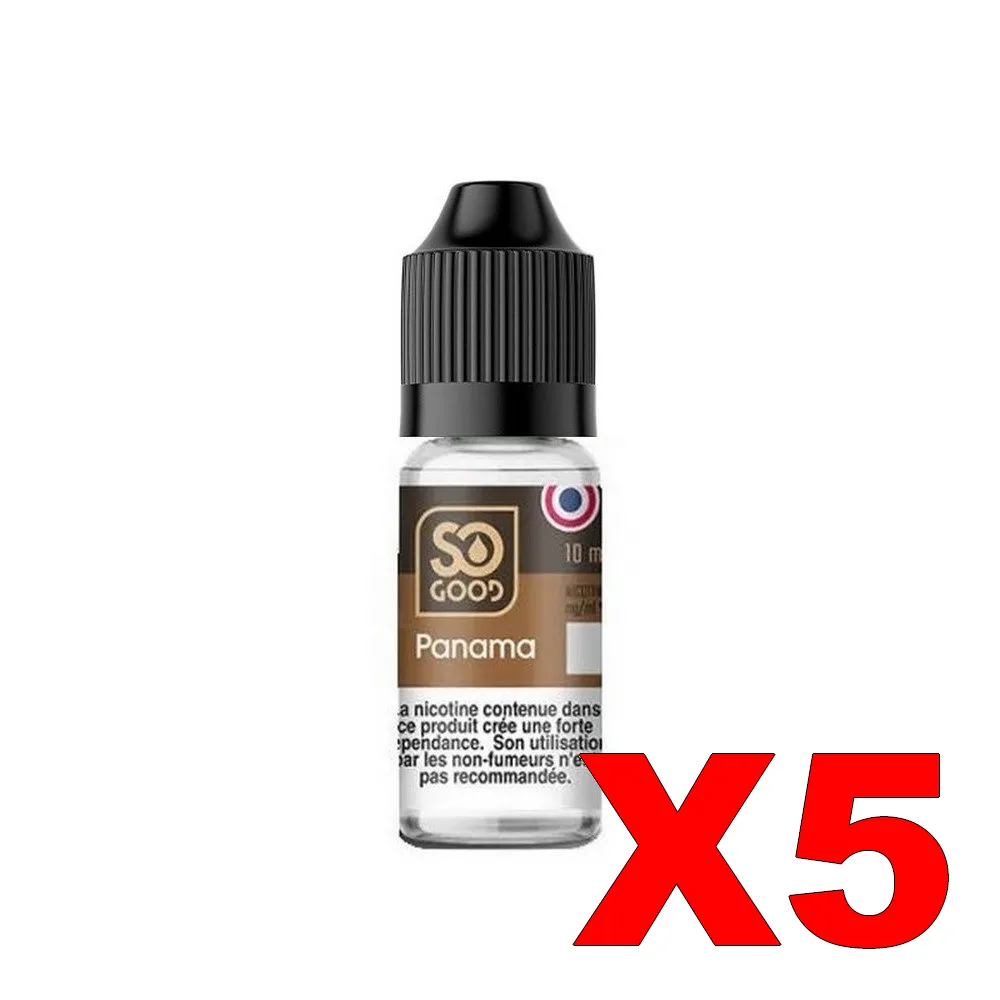 E-LIQUIDE SO-GOOD 10ML 50-50 PANAMA X5 5 E LIQUIDE SO GOOD 10ML 50 50 PANAMA X5 Taux de nicotine 16