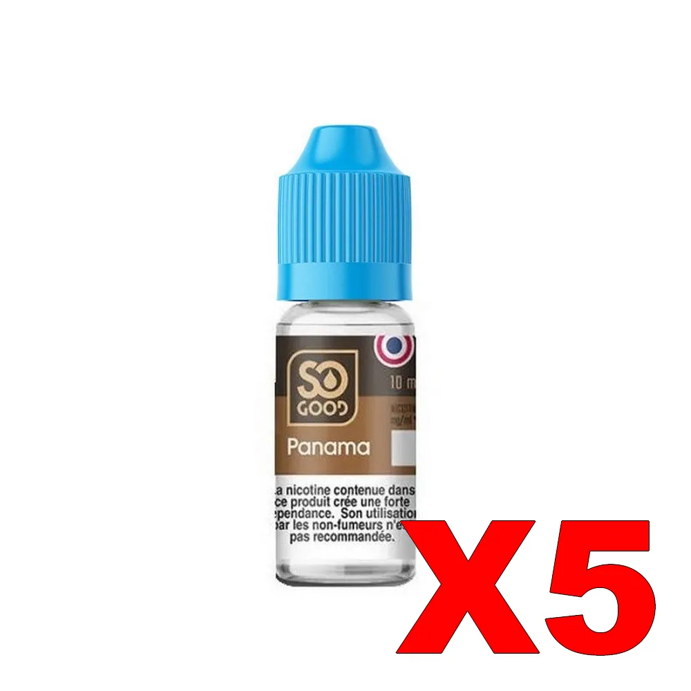 E-LIQUIDE SO-GOOD 10ML 50-50 PANAMA X5 3 E LIQUIDE SO GOOD 10ML 50 50 PANAMA X5 Taux de nicotine 6