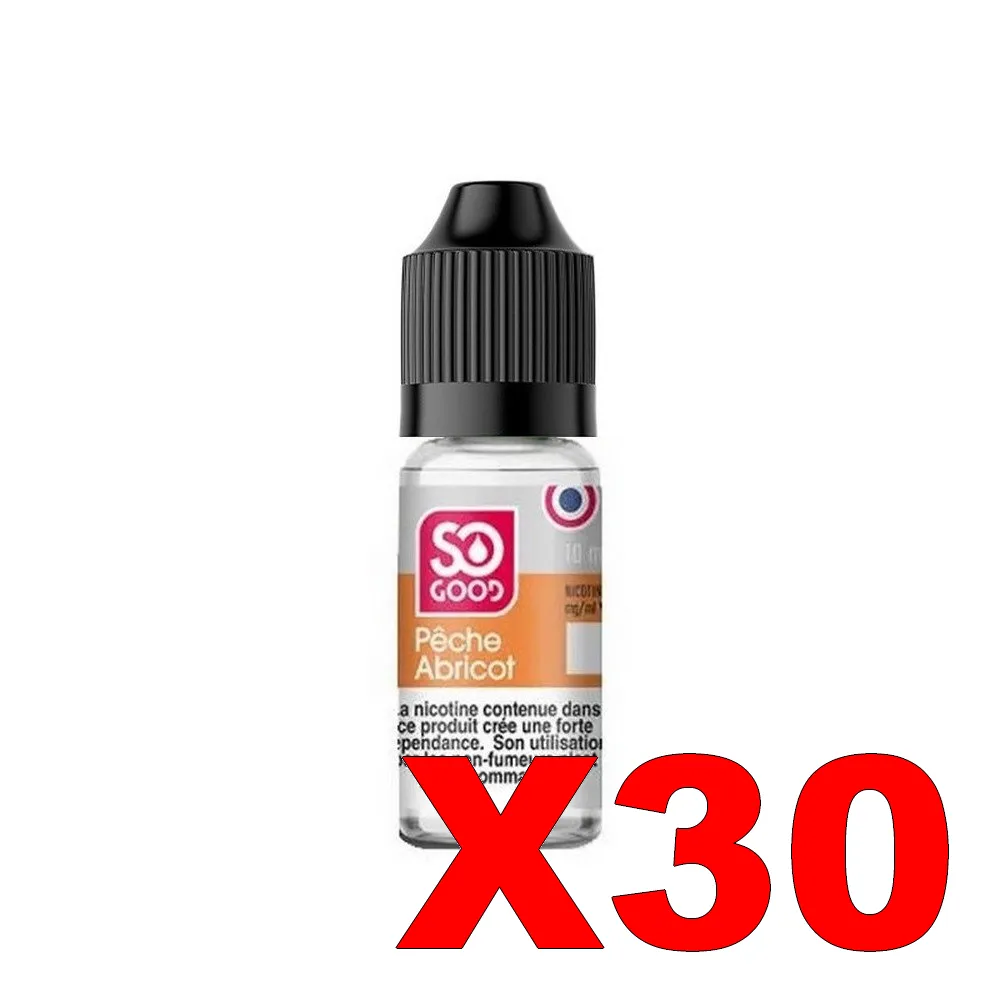 E-LIQUIDE SO-GOOD 10ML 50-50 PECHE-ABRICOT X30 5 E LIQUIDE SO GOOD 10ML 50 50 PECHE ABRICOT X30 Taux de nicotine 16