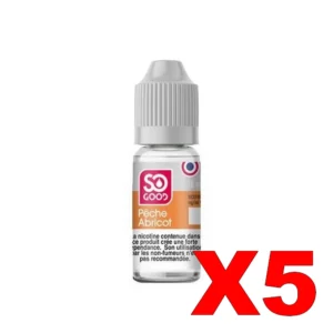 E LIQUIDE SO GOOD 10ML 50 50 PECHE ABRICOT X5 Taux de nicotine 0