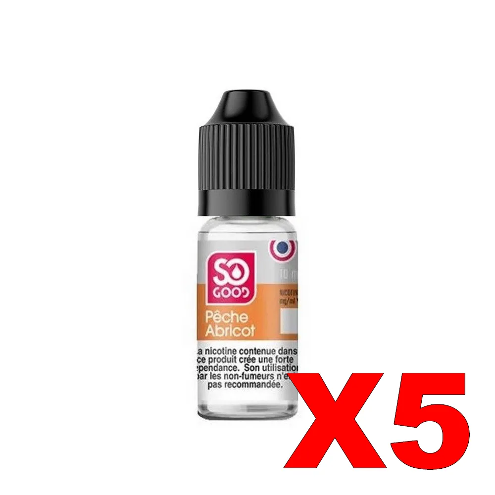 E-LIQUIDE SO-GOOD 10ML 50-50 PECHE-ABRICOT X5 5 E LIQUIDE SO GOOD 10ML 50 50 PECHE ABRICOT X5 Taux de nicotine 16