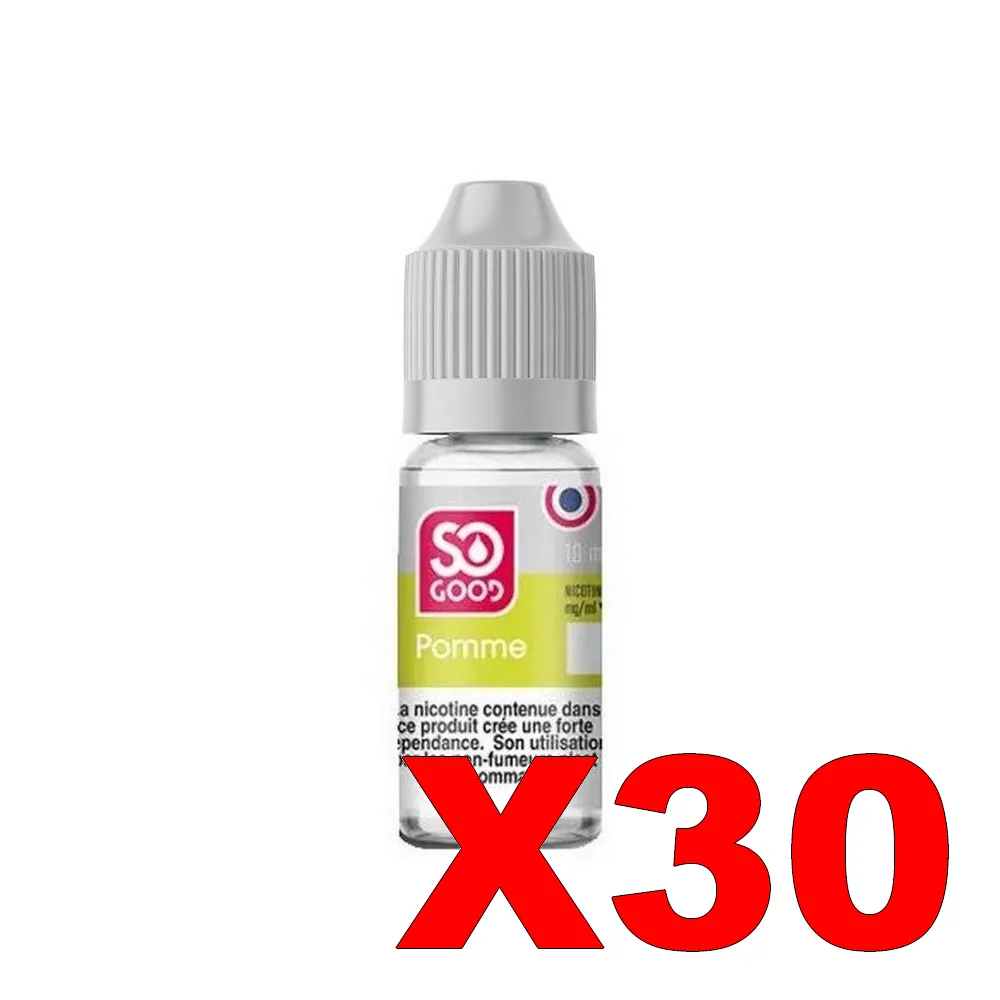 E-LIQUIDE SO-GOOD 10ML 50-50 POMME X30 1 E LIQUIDE SO GOOD 10ML 50 50 POMME X30 Taux de nicotine 0