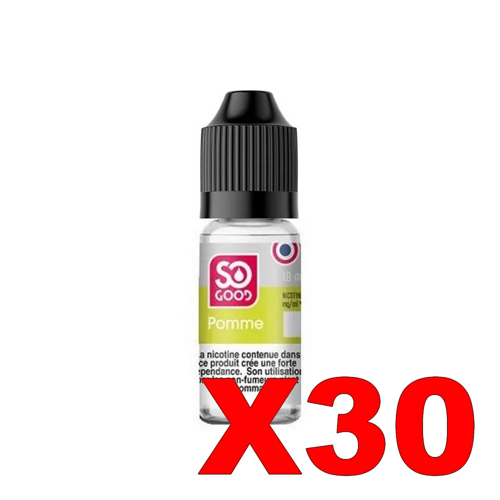 E-LIQUIDE SO-GOOD 10ML 50-50 POMME X30 5 E LIQUIDE SO GOOD 10ML 50 50 POMME X30 Taux de nicotine 16