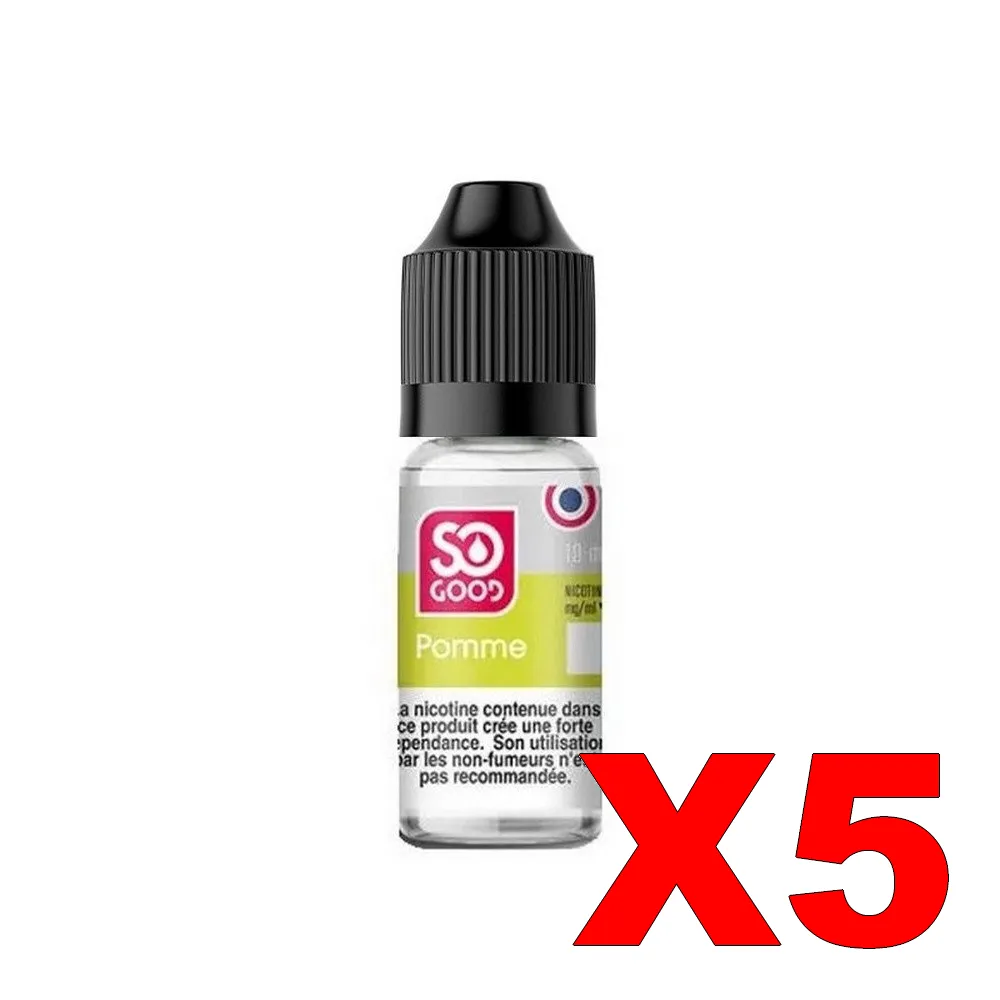 E-LIQUIDE SO-GOOD 10ML 50-50 POMME X5 5 E LIQUIDE SO GOOD 10ML 50 50 POMME X5 Taux de nicotine 16