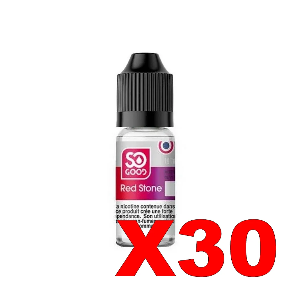 E-LIQUIDE SO-GOOD 10ML 50-50 REDSTONE X30 5 E LIQUIDE SO GOOD 10ML 50 50 REDSTONE X30 Taux de nicotine 16