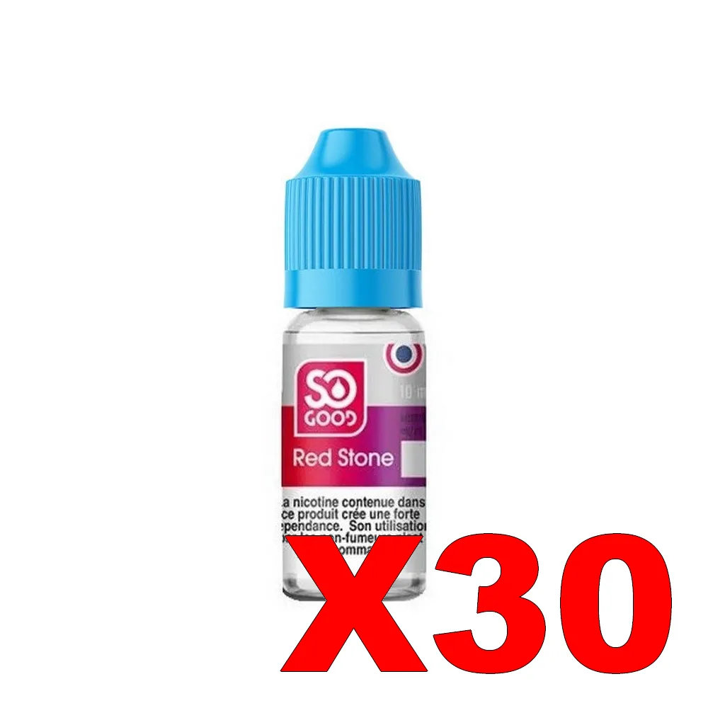 E-LIQUIDE SO-GOOD 10ML 50-50 REDSTONE X30 3 E LIQUIDE SO GOOD 10ML 50 50 REDSTONE X30 Taux de nicotine 6