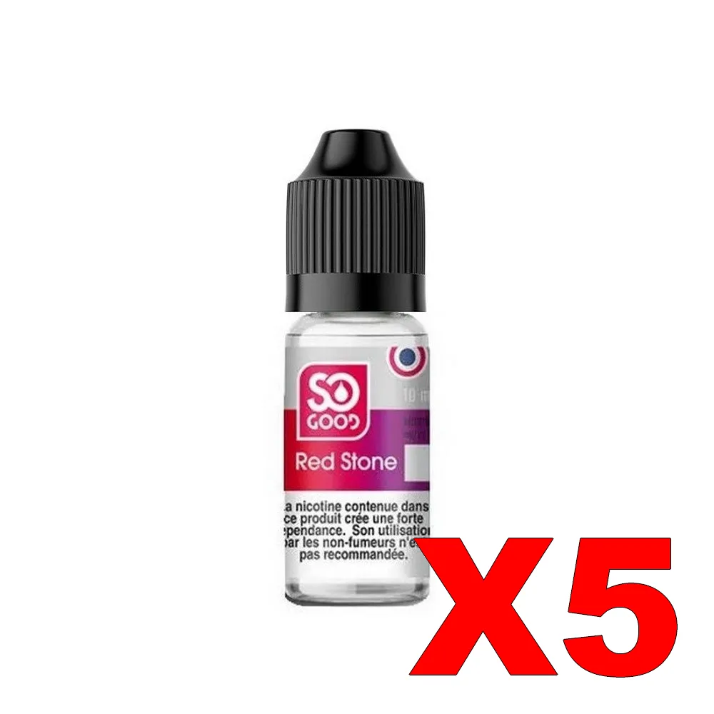 E-LIQUIDE SO-GOOD 10ML 50-50 REDSTONE X5 5 E LIQUIDE SO GOOD 10ML 50 50 REDSTONE X5 Taux de nicotine 16