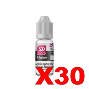 E LIQUIDE SO GOOD 10ML 50 50 REGLISSE X30 Taux de nicotine 0