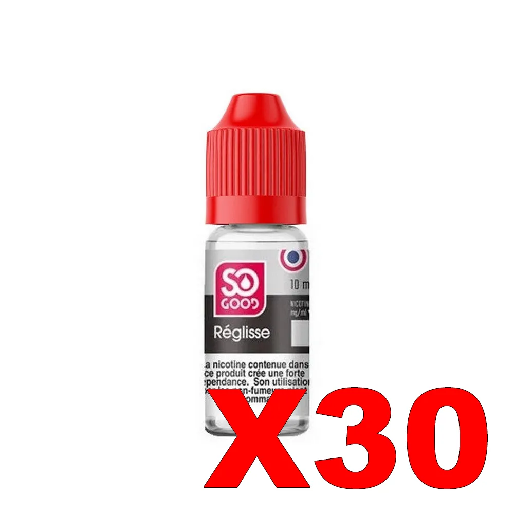 E-LIQUIDE SO-GOOD 10ML 50-50 REGLISSE X30 4 E LIQUIDE SO GOOD 10ML 50 50 REGLISSE X30 Taux de nicotine 11