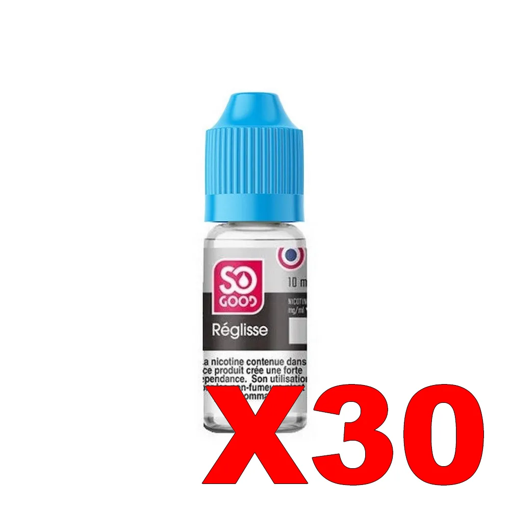E-LIQUIDE SO-GOOD 10ML 50-50 REGLISSE X30 3 E LIQUIDE SO GOOD 10ML 50 50 REGLISSE X30 Taux de nicotine 6
