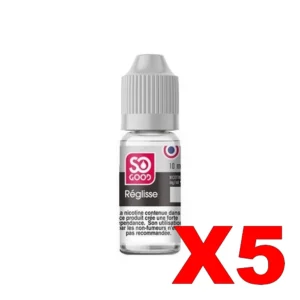 E LIQUIDE SO GOOD 10ML 50 50 REGLISSE X5 Taux de nicotine 0