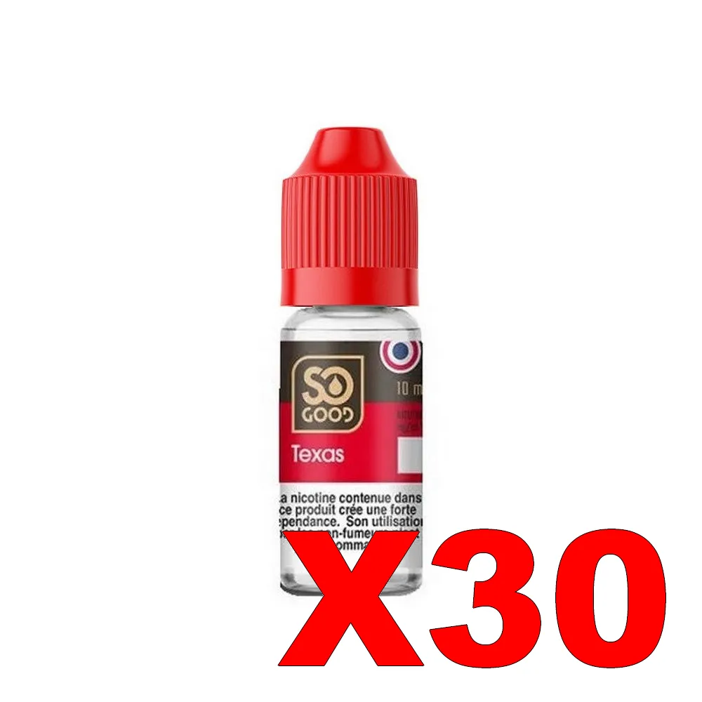 E-LIQUIDE SO-GOOD 10ML 50-50 TEXAS X30 4 E LIQUIDE SO GOOD 10ML 50 50 TEXAS X30 Taux de nicotine 11