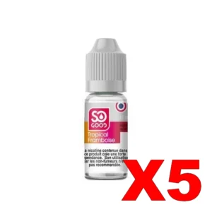 E LIQUIDE SO GOOD 10ML 50 50 TROPICAL FRAMBOISE X5 Taux de nicotine 0