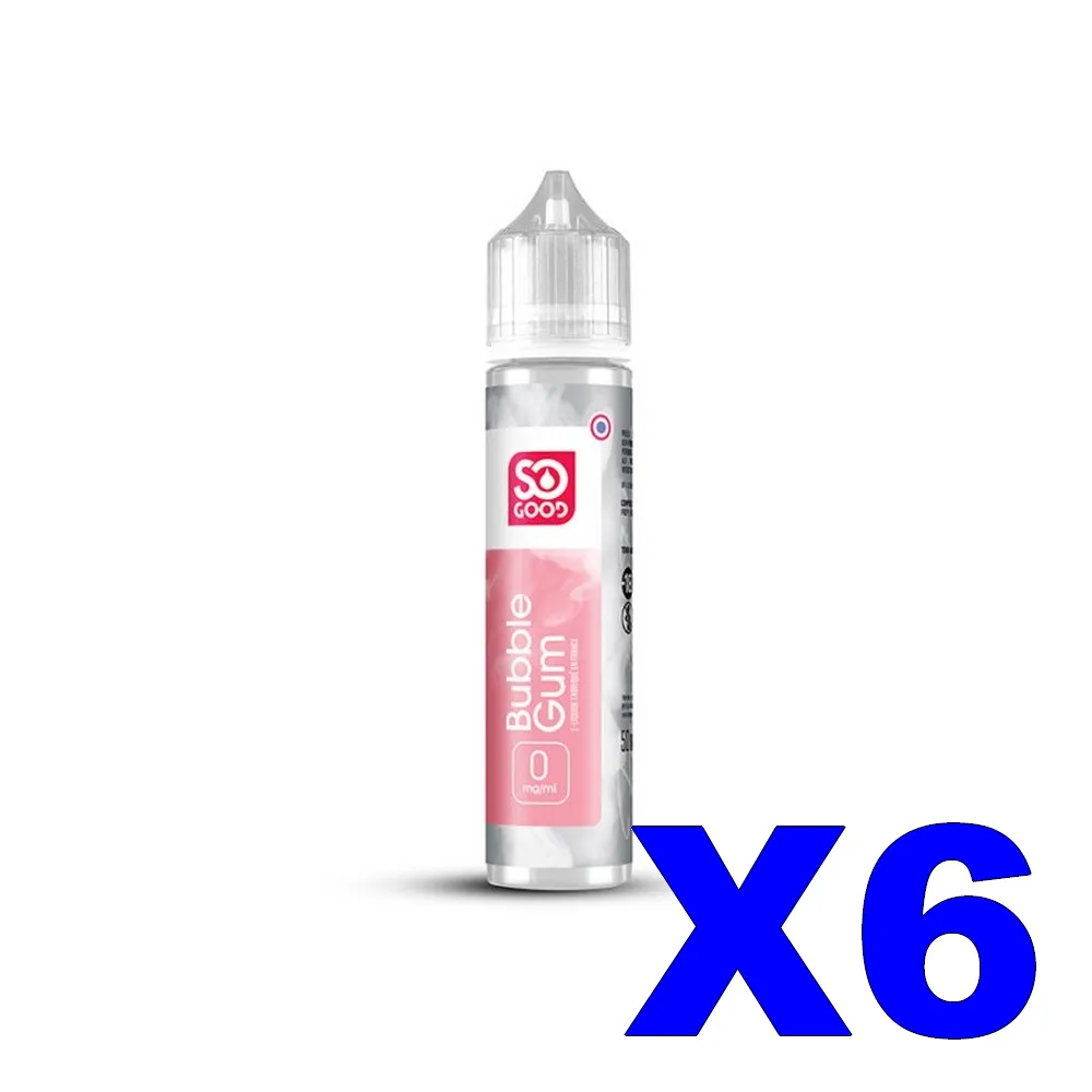 E LIQUIDE SO-GOOD 50ML BUBBLE GUM X6 1 E LIQUIDE SO GOOD 50ML 50 50 BUBBLE GUM X6 Taux de nicotine 0