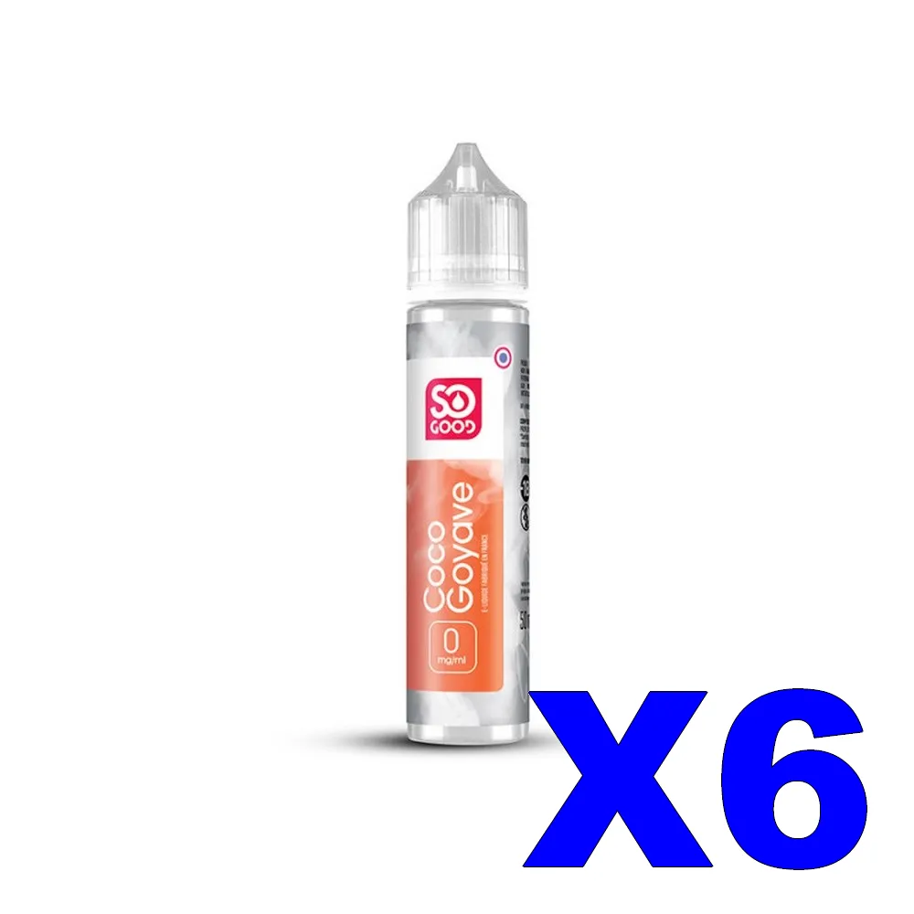 E LIQUIDE SO-GOOD 50ML COCO GOYAVE X6 1 E LIQUIDE SO GOOD 50ML 50 50 COCO GOYAVE X6 Taux de nicotine 0