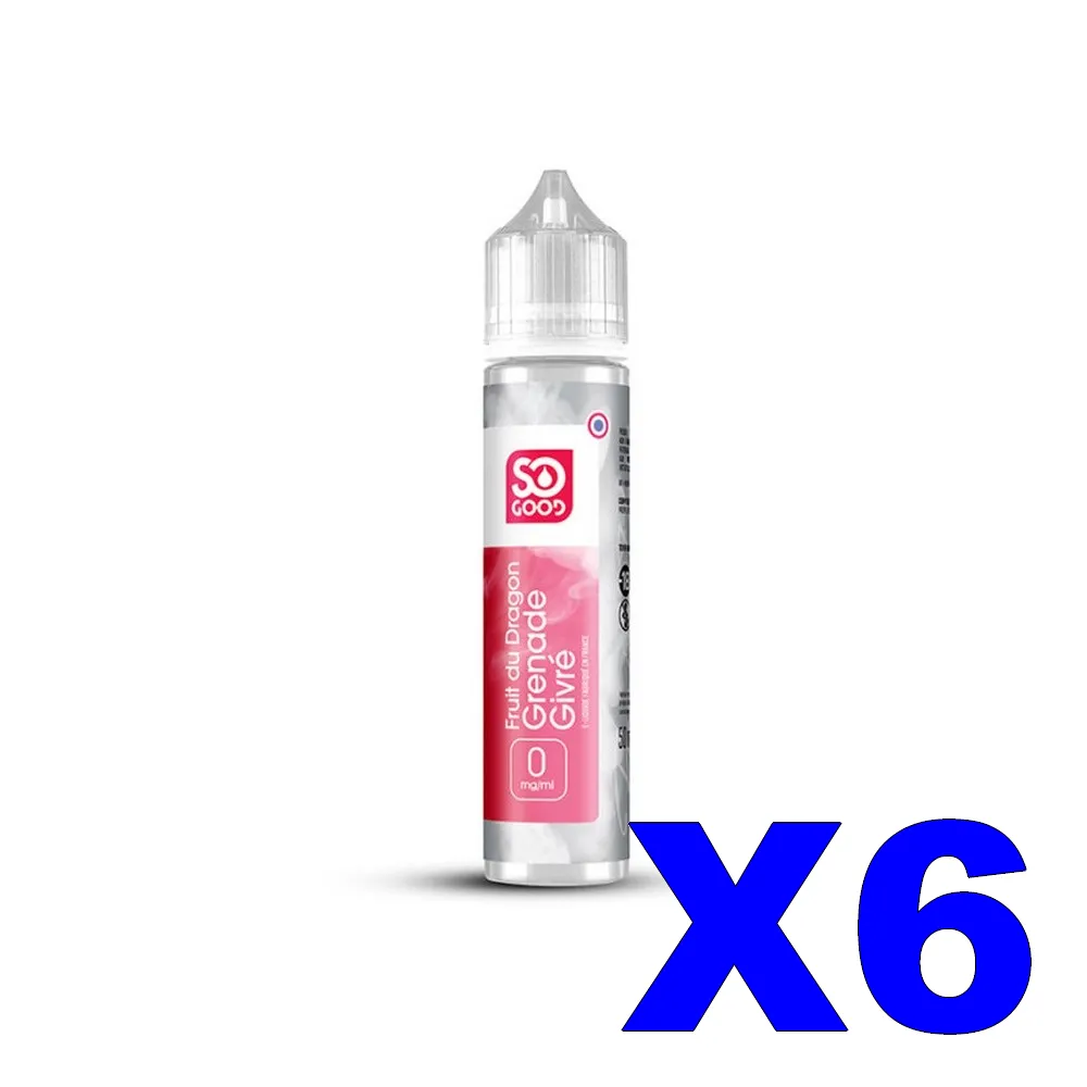 E LIQUIDE SO-GOOD 50ML FRUIT DU DRAGON GRENADE FRAIS X6 1 E LIQUIDE SO GOOD 50ML 50 50 FRUIT DU DRAGON GRENADE GIVRE X6 Taux de nicotine 0