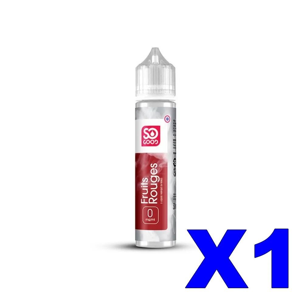 E LIQUIDE SO-GOOD 50ML FRUITS ROUGES X1 1 E LIQUIDE SO GOOD 50ML 50 50 FRUITS ROUGES X1 Taux de nicotine 0