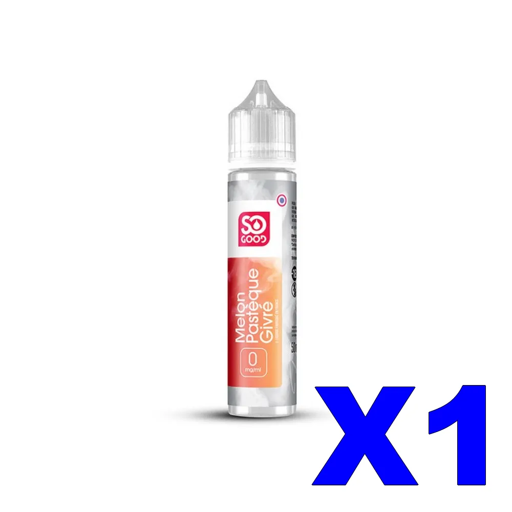 E LIQUIDE SO-GOOD 50ML MELON PASTEQUE GIVRE X1 1 E LIQUIDE SO GOOD 50ML 50 50 MELON PASTEQUE GIVRE X1 Taux de nicotine 0
