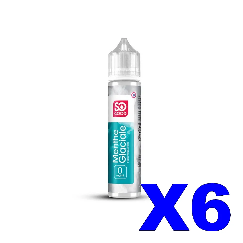 E LIQUIDE SO-GOOD 50ML MENTHE GLACIALE X6 1 E LIQUIDE SO GOOD 50ML 50 50 MENTHE GLACIALE X6 Taux de nicotine 0