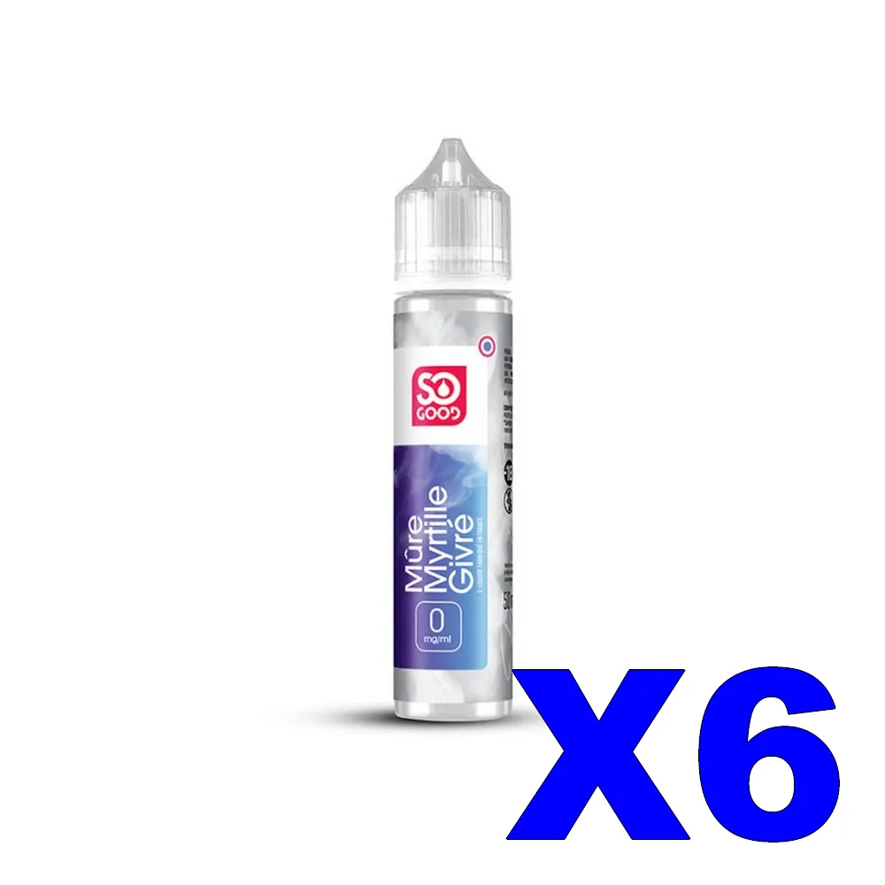 E LIQUIDE SO-GOOD 50ML MURE MYRTILLE GIVRE X6 1 E LIQUIDE SO GOOD 50ML 50 50 MURE MYRTILLE GIVRE X6 Taux de nicotine 0