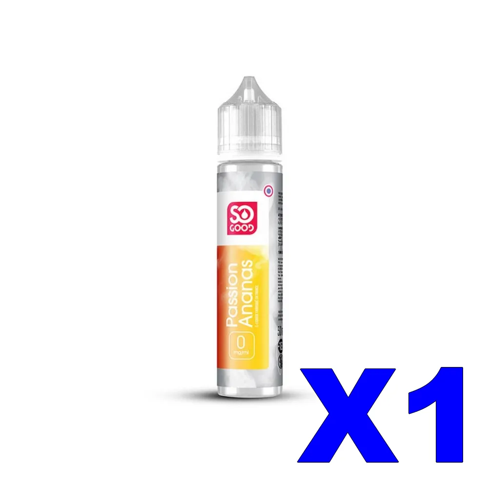 E LIQUIDE SO-GOOD 50ML PASSION ANANAS X1 1 E LIQUIDE SO GOOD 50ML 50 50 PASSION ANANAS X1 Taux de nicotine 0