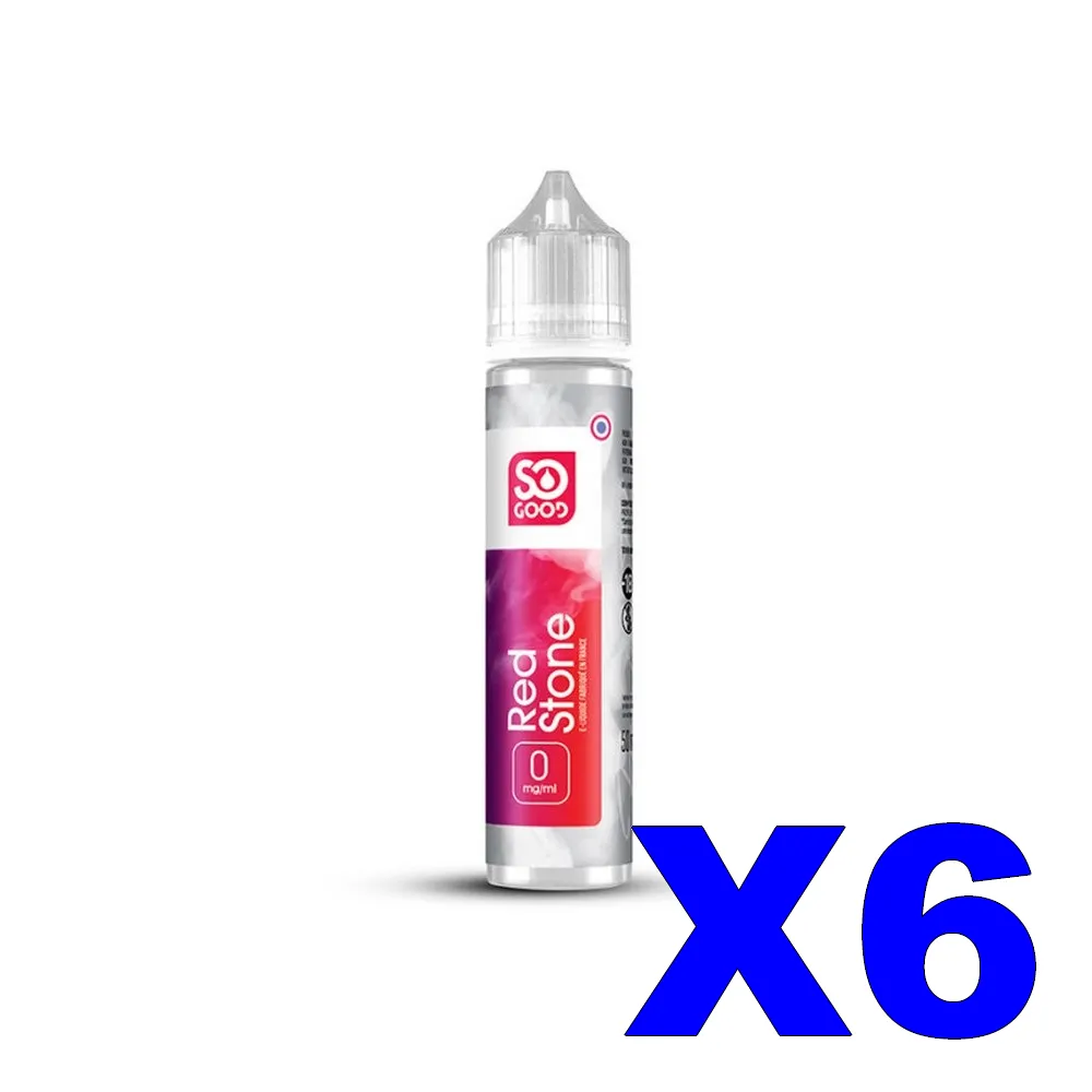 E LIQUIDE SO-GOOD 50ML REDSTONE X6 1 E LIQUIDE SO GOOD 50ML 50 50 REDSTONE X6 Taux de nicotine 0