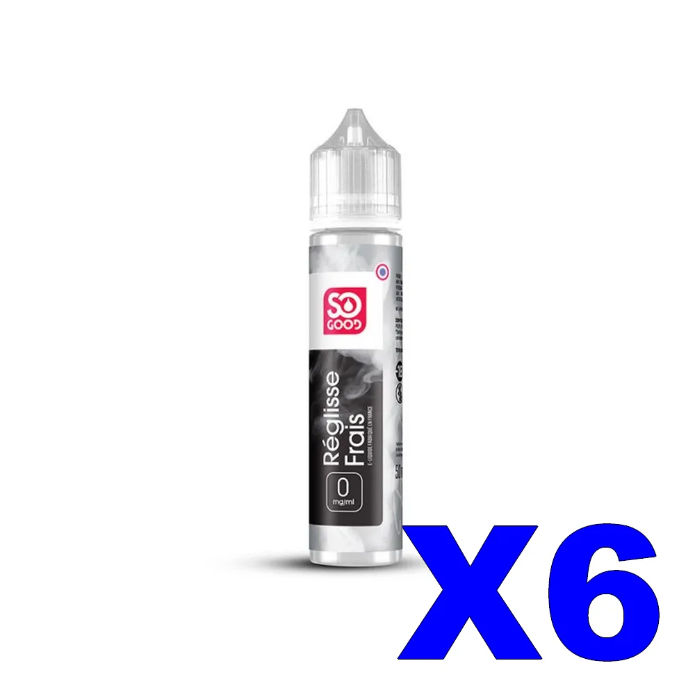 E LIQUIDE SO-GOOD 50ML REGLISSE FRAIS X6 1 E LIQUIDE SO GOOD 50ML 50 50 REGLISSE FRAIS X6 Taux de nicotine 0