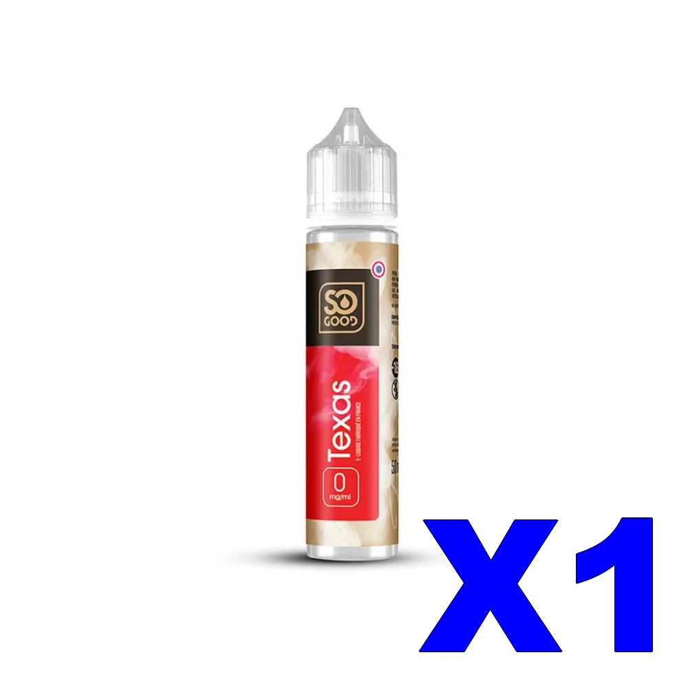 E LIQUIDE SO-GOOD 50ML TEXAS X1 1 E LIQUIDE SO GOOD 50ML 50 50 TEXAS X1 Taux de nicotine 0