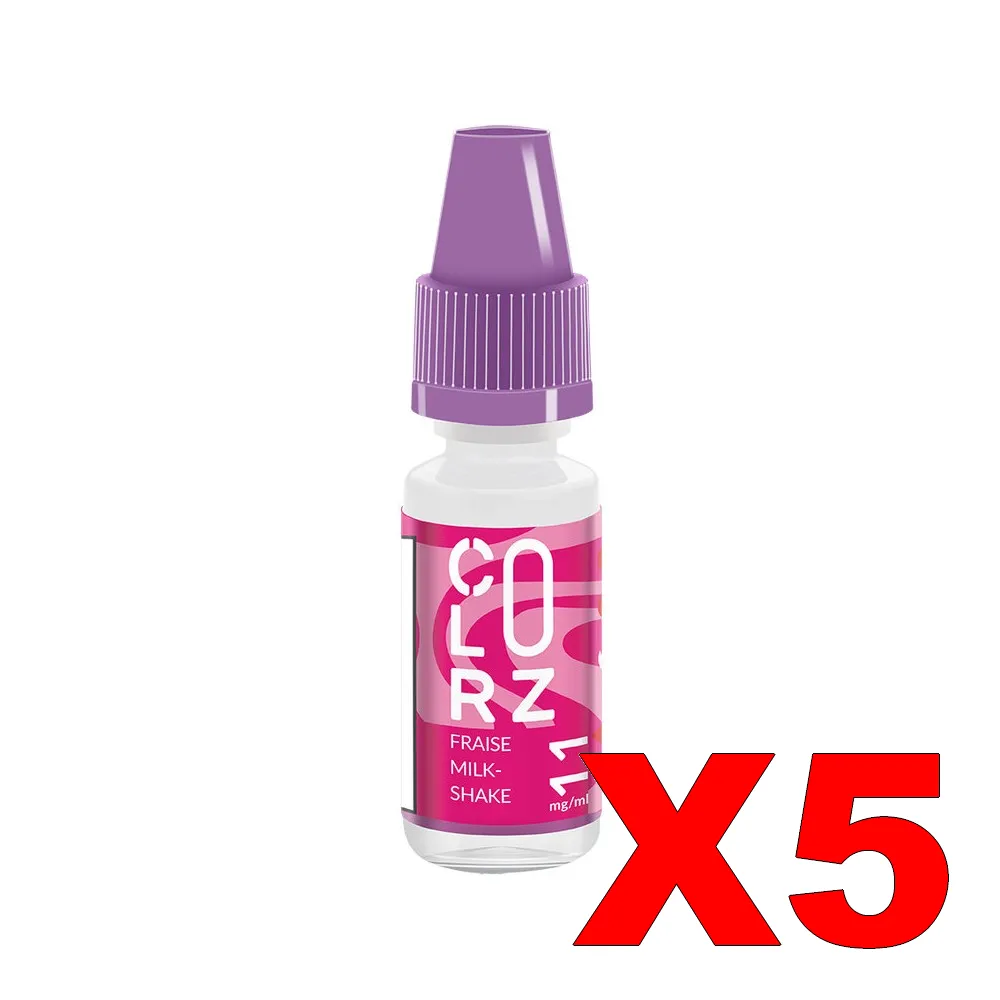 E-LIQUIDE VAP-NATION COLORZ 10ML 50-50 FRAISE-MILK-SHAKE X5 4 E LIQUIDE VAP NATION COLORZ 10ML 50 50 FRAISE MILK SHAKE X5 Taux de nicotine 11