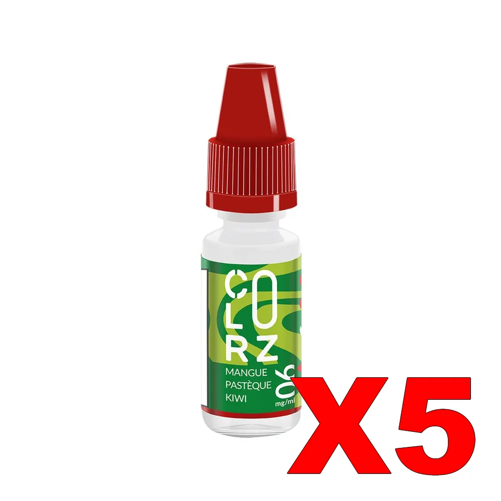 E LIQUIDE VAP NATION COLORZ 10ML 50 50 MANGUE PASTEQUE KIWI X5 Taux de nicotine 6