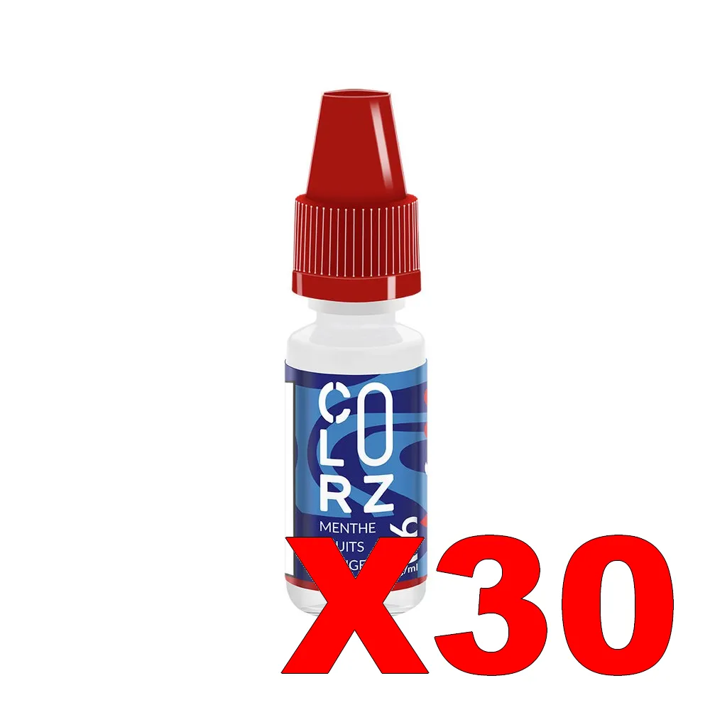 E-LIQUIDE VAP-NATION COLORZ 10ML 50-50 MENTHE-FRUITS-ROUGES X30 3 E LIQUIDE VAP NATION COLORZ 10ML 50 50 MENTHE FRUITS ROUGES X30 Taux de nicotine 6