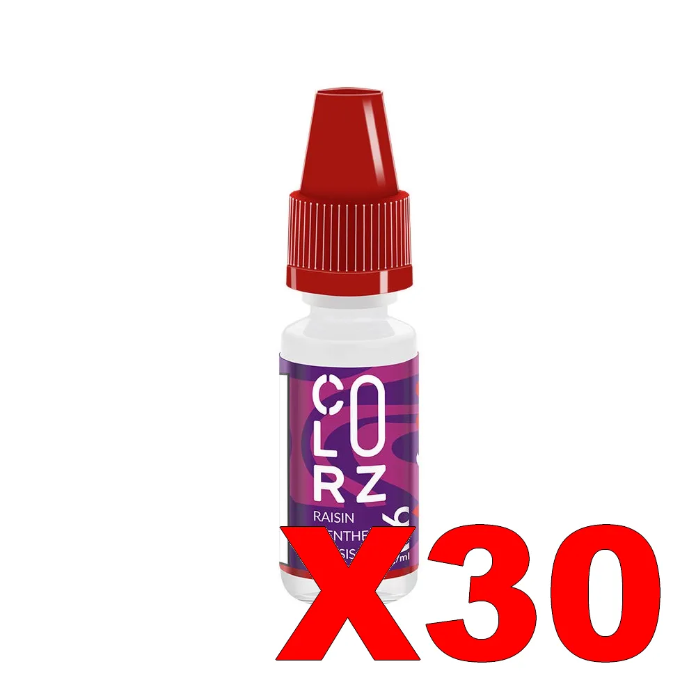 E-LIQUIDE VAP-NATION COLORZ 10ML 50-50 RAISIN-MENTHE-CASSIS X30 3 E LIQUIDE VAP NATION COLORZ 10ML 50 50 RAISIN MENTHE CASSIS X30 Taux de nicotine 6