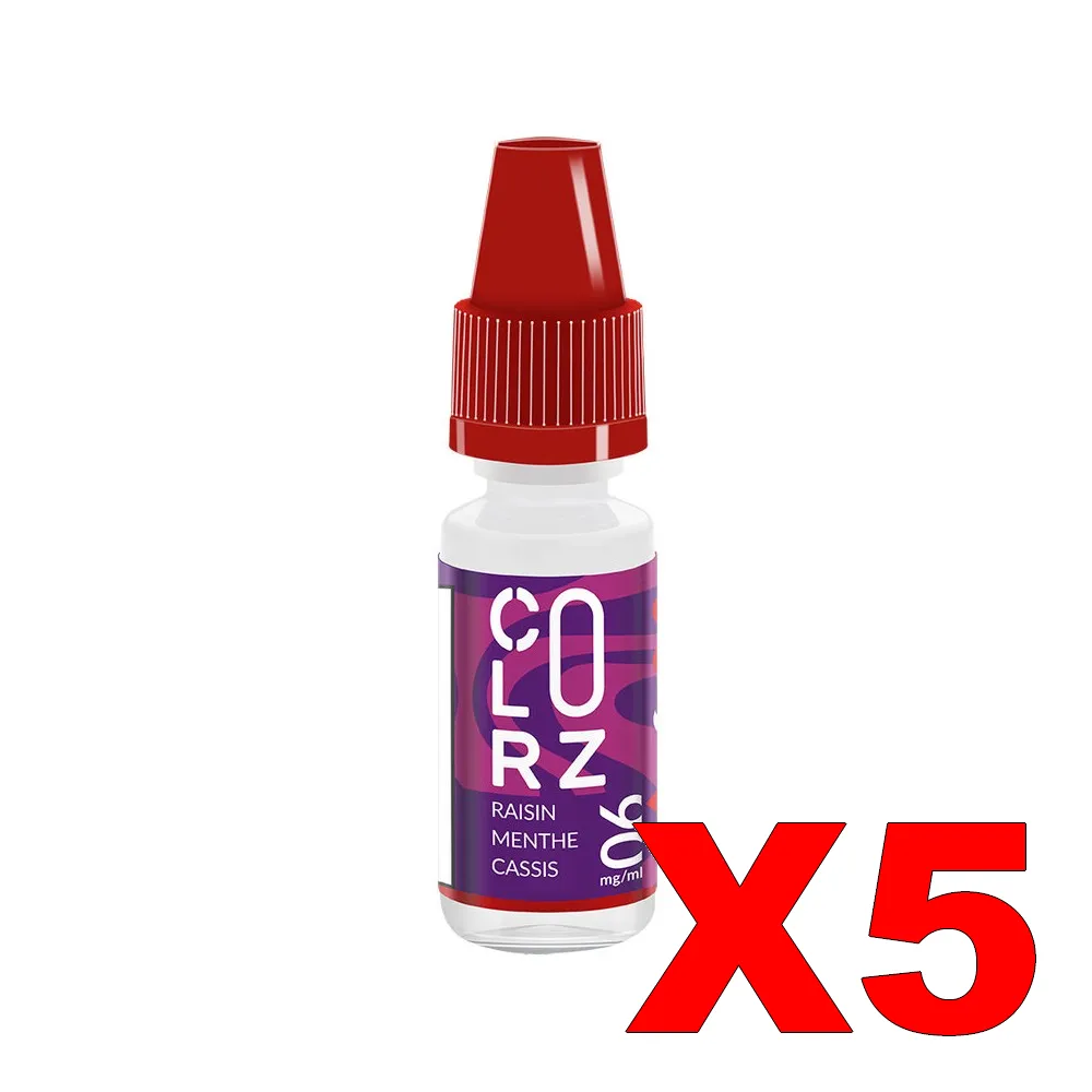 E-LIQUIDE VAP-NATION COLORZ 10ML 50-50 RAISIN-MENTHE-CASSIS X5 3 E LIQUIDE VAP NATION COLORZ 10ML 50 50 RAISIN MENTHE CASSIS X5 Taux de nicotine 6