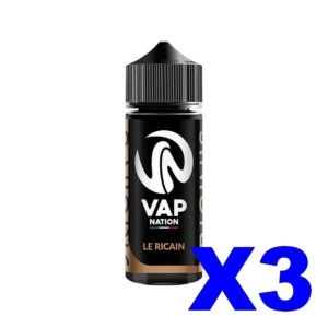 E LIQUIDE VAP NATION ORIGINS 100ML 50 50 LE RICAIN X3 Taux de nicotine 0