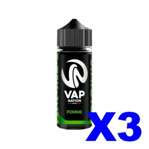 E LIQUIDE VAP NATION ORIGINS 100ML 50 50 POMME X3 Taux de nicotine 0