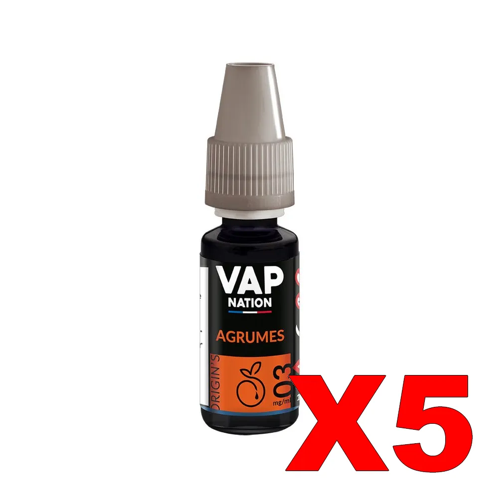 E-LIQUIDE VAP-NATION ORIGINS 10ML 50-50 AGRUMES X5 2 E LIQUIDE VAP NATION ORIGINS 10ML 50 50 AGRUMES X5 Taux de nicotine 3