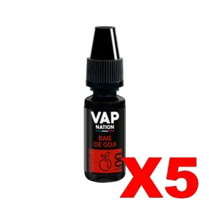 E LIQUIDE VAP NATION ORIGINS 10ML 50 50 BAIE DE GOJI X5 Taux de nicotine 0