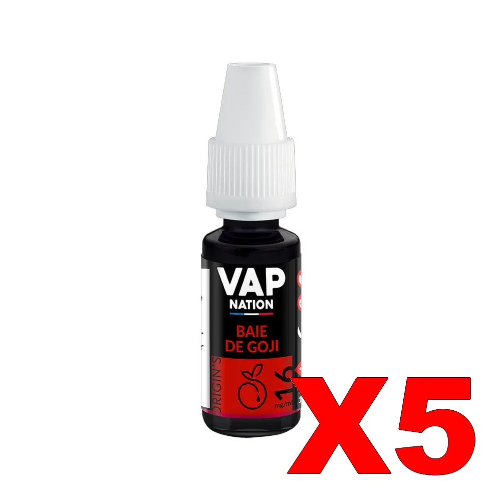 E-LIQUIDE VAP-NATION ORIGINS 10ML 50-50 BAIE-DE-GOJI X5 5 E LIQUIDE VAP NATION ORIGINS 10ML 50 50 BAIE DE GOJI X5 Taux de nicotine 16