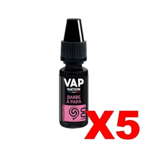 E LIQUIDE VAP NATION ORIGINS 10ML 50 50 BARBE A PAPA X5 Taux de nicotine 0