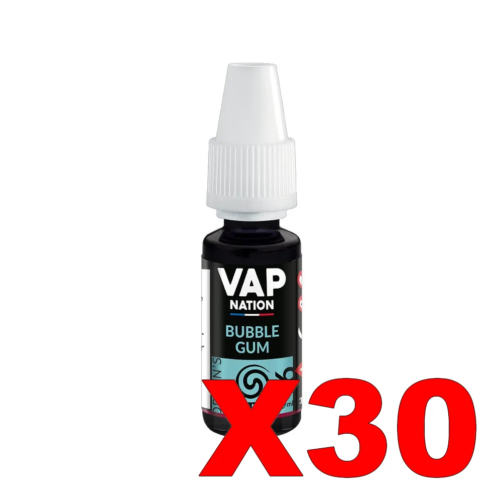 E-LIQUIDE VAP-NATION ORIGINS 10ML 50-50 BUBBLE-GUM X30 5 E LIQUIDE VAP NATION ORIGINS 10ML 50 50 BUBBLE GUM X30 Taux de nicotine 16